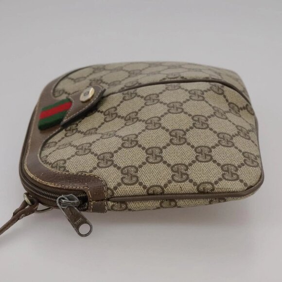 GUCCI GG Supreme Web Sherry Line Shoulder Bag PVC Beige 904 02 047 Auth 111359 - Picture 5 of 16